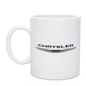 Кружка с принтом Chrysler лого в Тюмени, керамика | объем — 330 мл, диаметр — 80 мм. Принт наносится на бока кружки, можно сделать два разных изображения | chrysler | краислер | логотип chrysler | логотип краислер