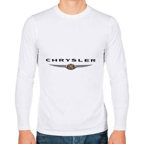 Мужской лонгслив хлопок с принтом Chrysler logo в Тюмени, 100% хлопок |  | chrysler | автомобиль chrysler | автомобиль краислер | краислер | логотип chrysler | логотип краислер