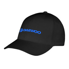 Бейсболка с принтом Daewoo горизонтальный в Тюмени, 100% хлопок | классический козырек, металлическая застежка-регулятор размера | daewoo | автомобиль daewoo | автомобиль дейву | дайву | логотип daewoo | логотип дайву | логотип дейву