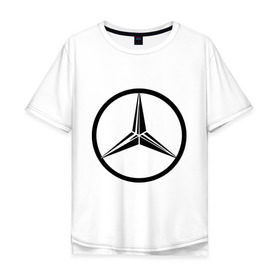 Мужская футболка хлопок Oversize с принтом Mercedes-Benz logo в Тюмени, 100% хлопок | свободный крой, круглый ворот, “спинка” длиннее передней части | mercedes | mercedes benz | логотип mercedes | логотип mercedes benz | логотип мерседерс бенс | мерен | мерседерс | мерседерс бенс