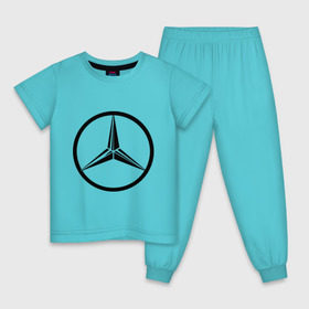 Детская пижама хлопок с принтом Mercedes-Benz logo в Тюмени, 100% хлопок |  брюки и футболка прямого кроя, без карманов, на брюках мягкая резинка на поясе и по низу штанин
 | mercedes | mercedes benz | логотип mercedes | логотип mercedes benz | логотип мерседерс бенс | мерен | мерседерс | мерседерс бенс