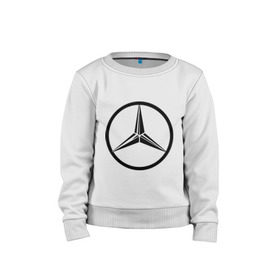Детский свитшот хлопок с принтом Mercedes-Benz logo в Тюмени, 100% хлопок | круглый вырез горловины, эластичные манжеты, пояс и воротник | mercedes | mercedes benz | логотип mercedes | логотип mercedes benz | логотип мерседерс бенс | мерен | мерседерс | мерседерс бенс