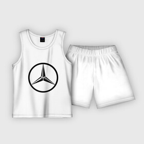 Детская пижама с шортами хлопок с принтом Mercedes Benz logo в Тюмени,  |  | mercedes | mercedes benz | логотип mercedes | логотип mercedes benz | логотип мерседерс бенс | мерен | мерседерс | мерседерс бенс