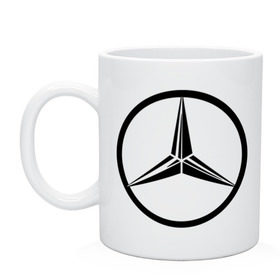 Кружка с принтом Mercedes-Benz logo в Тюмени, керамика | объем — 330 мл, диаметр — 80 мм. Принт наносится на бока кружки, можно сделать два разных изображения | mercedes | mercedes benz | логотип mercedes | логотип mercedes benz | логотип мерседерс бенс | мерен | мерседерс | мерседерс бенс