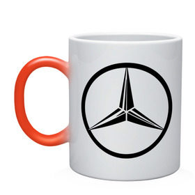 Кружка хамелеон с принтом Mercedes-Benz logo в Тюмени, керамика | меняет цвет при нагревании, емкость 330 мл | Тематика изображения на принте: mercedes | mercedes benz | логотип mercedes | логотип mercedes benz | логотип мерседерс бенс | мерен | мерседерс | мерседерс бенс