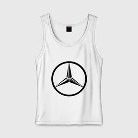 Женская майка хлопок с принтом Mercedes-Benz logo в Тюмени, 95% хлопок, 5% эластан |  | mercedes | mercedes benz | логотип mercedes | логотип mercedes benz | логотип мерседерс бенс | мерен | мерседерс | мерседерс бенс