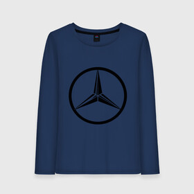 Женский лонгслив хлопок с принтом Mercedes-Benz logo в Тюмени, 100% хлопок |  | mercedes | mercedes benz | логотип mercedes | логотип mercedes benz | логотип мерседерс бенс | мерен | мерседерс | мерседерс бенс