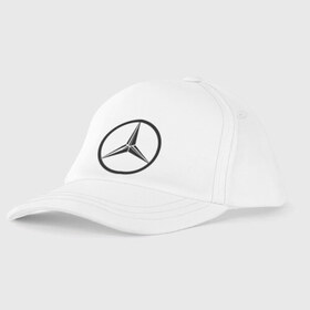 Детская бейсболка с принтом Mercedes-Benz logo в Тюмени, 100% хлопок | классический козырек, металлическая застежка-регулятор размера | mercedes | mercedes benz | логотип mercedes | логотип mercedes benz | логотип мерседерс бенс | мерен | мерседерс | мерседерс бенс