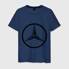 Мужская футболка хлопок с принтом Mercedes-Benz logo в Тюмени, 100% хлопок | прямой крой, круглый вырез горловины, длина до линии бедер, слегка спущенное плечо. | Тематика изображения на принте: mercedes | mercedes benz | логотип mercedes | логотип mercedes benz | логотип мерседерс бенс | мерен | мерседерс | мерседерс бенс