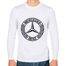 Мужской лонгслив хлопок с принтом Mercedes-Benz в Тюмени, 100% хлопок |  | mercedes | mercedes benz | логотип mercedes | логотип mercedes benz | логотип мерседерс бенс | мерен | мерседерс | мерседерс бенс