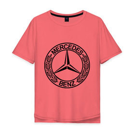 Мужская футболка хлопок Oversize с принтом Mercedes-Benz в Тюмени, 100% хлопок | свободный крой, круглый ворот, “спинка” длиннее передней части | mercedes | mercedes benz | логотип mercedes | логотип mercedes benz | логотип мерседерс бенс | мерен | мерседерс | мерседерс бенс