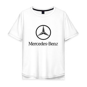 Мужская футболка хлопок Oversize с принтом Logo Mercedes-Benz в Тюмени, 100% хлопок | свободный крой, круглый ворот, “спинка” длиннее передней части | mercedes | mercedes benz | логотип mercedes | логотип mercedes benz | логотип мерседерс бенс | мерен | мерседерс | мерседерс бенс