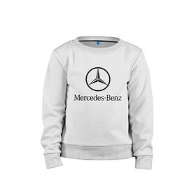 Детский свитшот хлопок с принтом Logo Mercedes-Benz в Тюмени, 100% хлопок | круглый вырез горловины, эластичные манжеты, пояс и воротник | Тематика изображения на принте: mercedes | mercedes benz | логотип mercedes | логотип mercedes benz | логотип мерседерс бенс | мерен | мерседерс | мерседерс бенс