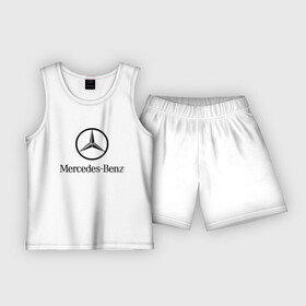 Детская пижама с шортами хлопок с принтом Logo Mercedes Benz в Тюмени,  |  | Тематика изображения на принте: mercedes | mercedes benz | логотип mercedes | логотип mercedes benz | логотип мерседерс бенс | мерен | мерседерс | мерседерс бенс