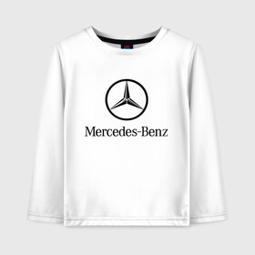 Детский лонгслив хлопок с принтом Logo Mercedes-Benz в Тюмени, 100% хлопок | круглый вырез горловины, полуприлегающий силуэт, длина до линии бедер | mercedes | mercedes benz | логотип mercedes | логотип mercedes benz | логотип мерседерс бенс | мерен | мерседерс | мерседерс бенс