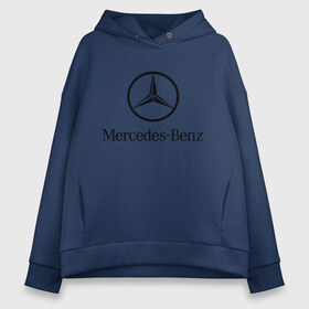 Женское худи Oversize хлопок с принтом Logo Mercedes-Benz в Тюмени, френч-терри — 70% хлопок, 30% полиэстер. Мягкий теплый начес внутри —100% хлопок | боковые карманы, эластичные манжеты и нижняя кромка, капюшон на магнитной кнопке | mercedes | mercedes benz | логотип mercedes | логотип mercedes benz | логотип мерседерс бенс | мерен | мерседерс | мерседерс бенс