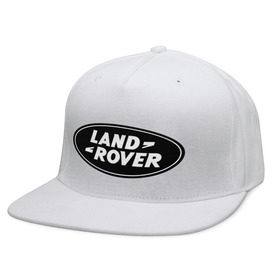 Кепка снепбек с прямым козырьком с принтом Land Rover logo в Тюмени, хлопок 100% |  | land rove | автомобиль land rove | автомобиль ланд ровер | ланд ровер
