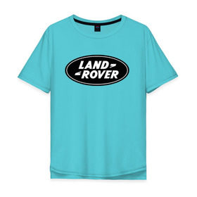Мужская футболка хлопок Oversize с принтом Land Rover logo в Тюмени, 100% хлопок | свободный крой, круглый ворот, “спинка” длиннее передней части | land rove | автомобиль land rove | автомобиль ланд ровер | ланд ровер