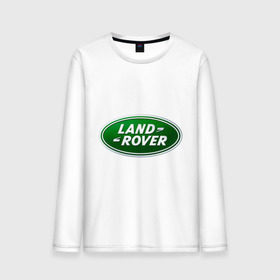 Мужской лонгслив хлопок с принтом Logo Land Rover в Тюмени, 100% хлопок |  | land rove | автомобиль land rove | автомобиль ланд ровер | ланд ровер