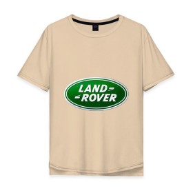 Мужская футболка хлопок Oversize с принтом Logo Land Rover в Тюмени, 100% хлопок | свободный крой, круглый ворот, “спинка” длиннее передней части | land rove | автомобиль land rove | автомобиль ланд ровер | ланд ровер