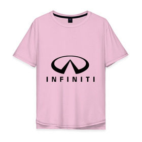 Мужская футболка хлопок Oversize с принтом Infiniti logo в Тюмени, 100% хлопок | свободный крой, круглый ворот, “спинка” длиннее передней части | Тематика изображения на принте: infiniti автомобиль | автомобиль инфинити | инфинити | логотип infiniti | логотип инфинити