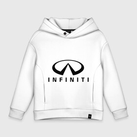 Детское худи Oversize хлопок с принтом Infiniti logo в Тюмени, френч-терри — 70% хлопок, 30% полиэстер. Мягкий теплый начес внутри —100% хлопок | боковые карманы, эластичные манжеты и нижняя кромка, капюшон на магнитной кнопке | infiniti автомобиль | автомобиль инфинити | инфинити | логотип infiniti | логотип инфинити