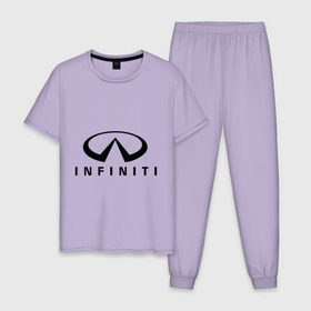 Мужская пижама хлопок с принтом Infiniti logo в Тюмени, 100% хлопок | брюки и футболка прямого кроя, без карманов, на брюках мягкая резинка на поясе и по низу штанин
 | infiniti автомобиль | автомобиль инфинити | инфинити | логотип infiniti | логотип инфинити