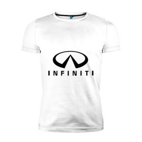 Мужская футболка премиум с принтом Infiniti logo в Тюмени, 92% хлопок, 8% лайкра | приталенный силуэт, круглый вырез ворота, длина до линии бедра, короткий рукав | Тематика изображения на принте: infiniti автомобиль | автомобиль инфинити | инфинити | логотип infiniti | логотип инфинити