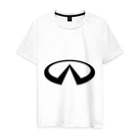 Мужская футболка хлопок с принтом Значок Infiniti в Тюмени, 100% хлопок | прямой крой, круглый вырез горловины, длина до линии бедер, слегка спущенное плечо. | Тематика изображения на принте: infiniti автомобиль | автомобиль инфинити | инфинити | логотип infiniti | логотип инфинити