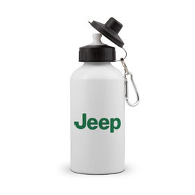 Бутылка спортивная с принтом Logo Jeep в Тюмени, металл | емкость — 500 мл, в комплекте две пластиковые крышки и карабин для крепления | jeep | автомобиль jeep | автомобиль джип | джип | логотип jeep | логотип джип