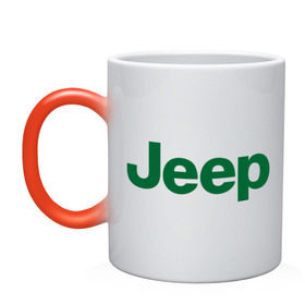 Кружка хамелеон с принтом Logo Jeep в Тюмени, керамика | меняет цвет при нагревании, емкость 330 мл | jeep | автомобиль jeep | автомобиль джип | джип | логотип jeep | логотип джип