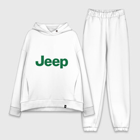 Женский костюм хлопок Oversize с принтом Logo Jeep в Тюмени,  |  | jeep | автомобиль jeep | автомобиль джип | джип | логотип jeep | логотип джип