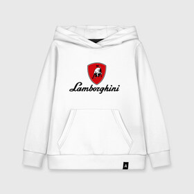 Детская толстовка хлопок с принтом Logo lamborghini в Тюмени, 100% хлопок | Круглый горловой вырез, эластичные манжеты, пояс, капюшен | Тематика изображения на принте: lamborghini | автомобиль lamborghini | ламборджини | ламборджини автомобиль | логотип lamborghini | логотип ламборджини