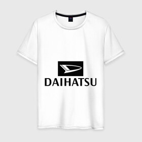 Мужская футболка хлопок с принтом Daihatsu в Тюмени, 100% хлопок | прямой крой, круглый вырез горловины, длина до линии бедер, слегка спущенное плечо. | daihatsu | автомобиль daihatsu | логотип daihatsu