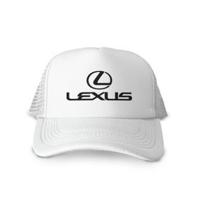 Кепка тракер с сеткой с принтом Lexus logo в Тюмени, трикотажное полотно; задняя часть — сетка | длинный козырек, универсальный размер, пластиковая застежка | lexus | автобренды | автолюбителям | бренд | лексус | логотип