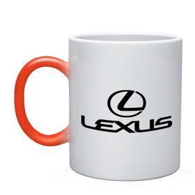 Кружка хамелеон с принтом Lexus logo в Тюмени, керамика | меняет цвет при нагревании, емкость 330 мл | lexus | автобренды | автолюбителям | бренд | лексус | логотип