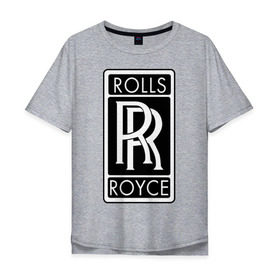 Мужская футболка хлопок Oversize с принтом Rolls-Royce в Тюмени, 100% хлопок | свободный крой, круглый ворот, “спинка” длиннее передней части | rolls royce | rr | автобренды | автолюбителям | бренд | логотип | ролл ройс | ролс ройс