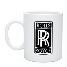 Кружка с принтом Rolls-Royce в Тюмени, керамика | объем — 330 мл, диаметр — 80 мм. Принт наносится на бока кружки, можно сделать два разных изображения | rolls royce | rr | автобренды | автолюбителям | бренд | логотип | ролл ройс | ролс ройс