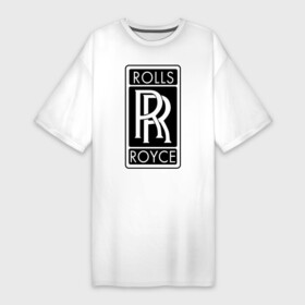 Платье-футболка хлопок с принтом Rolls Royce в Тюмени,  |  | rolls royce | rr | автобренды | автолюбителям | бренд | логотип | ролл ройс | ролс ройс