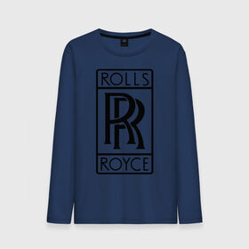 Мужской лонгслив хлопок с принтом Rolls-Royce logo в Тюмени, 100% хлопок |  | rolls royce | rr | автобренды | автолюбителям | бренд | логотип | ролл ройс | ролс ройс