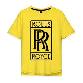Мужская футболка хлопок Oversize с принтом Rolls-Royce logo в Тюмени, 100% хлопок | свободный крой, круглый ворот, “спинка” длиннее передней части | rolls royce | rr | автобренды | автолюбителям | бренд | логотип | ролл ройс | ролс ройс