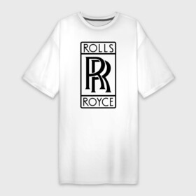 Платье-футболка хлопок с принтом Rolls Royce logo в Тюмени,  |  | rolls royce | rr | автобренды | автолюбителям | бренд | логотип | ролл ройс | ролс ройс