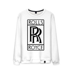Мужской свитшот хлопок с принтом Rolls-Royce logo в Тюмени, 100% хлопок |  | Тематика изображения на принте: rolls royce | rr | автобренды | автолюбителям | бренд | логотип | ролл ройс | ролс ройс
