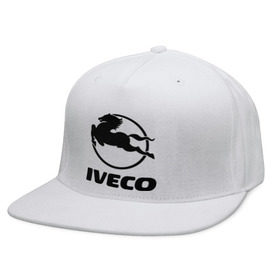 Кепка снепбек с прямым козырьком с принтом Iveco в Тюмени, хлопок 100% |  | iveco | автобренды | автолюбителям | бренд | ивеко | логотип