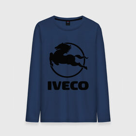 Мужской лонгслив хлопок с принтом Iveco в Тюмени, 100% хлопок |  | Тематика изображения на принте: iveco | автобренды | автолюбителям | бренд | ивеко | логотип