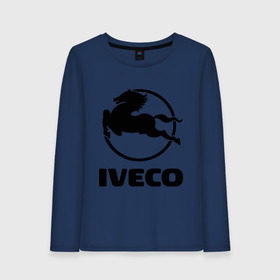 Женский лонгслив хлопок с принтом Iveco в Тюмени, 100% хлопок |  | iveco | автобренды | автолюбителям | бренд | ивеко | логотип