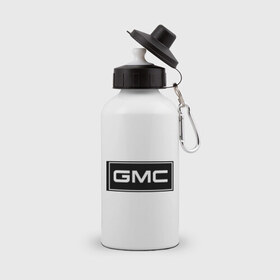 Бутылка спортивная с принтом GMC logo в Тюмени, металл | емкость — 500 мл, в комплекте две пластиковые крышки и карабин для крепления | gmc | дженерал моторс | логотип | машина