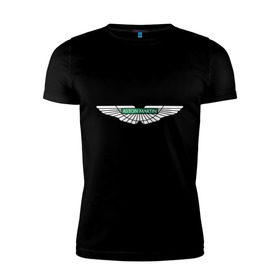 Мужская футболка премиум с принтом Aston Martin logo в Тюмени, 92% хлопок, 8% лайкра | приталенный силуэт, круглый вырез ворота, длина до линии бедра, короткий рукав | aston martin | автобренды | автолюбителям | астин мартин | астон мартин | бренд | для автовладельцев | для автолюбителей | логотип
