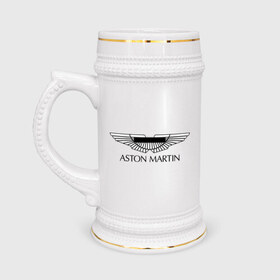 Кружка пивная с принтом Logo Aston Martin в Тюмени,  керамика (Материал выдерживает высокую температуру, стоит избегать резкого перепада температур) |  объем 630 мл | Тематика изображения на принте: aston martin | автобренды | автолюбителям | астин мартин | астон мартин | бренд | для автовладельцев | для автолюбителей | логотип
