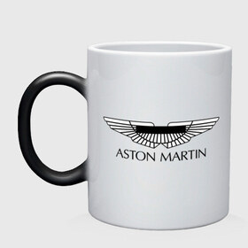Кружка хамелеон с принтом Logo Aston Martin в Тюмени, керамика | меняет цвет при нагревании, емкость 330 мл | aston martin | автобренды | автолюбителям | астин мартин | астон мартин | бренд | для автовладельцев | для автолюбителей | логотип